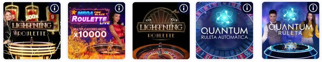 Ruletas en vivo Playtech y Evolution